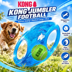 KONG TMF2 Mainan Anjing Jumbler Football Medium Large BLUE no type Tidak ada merek 