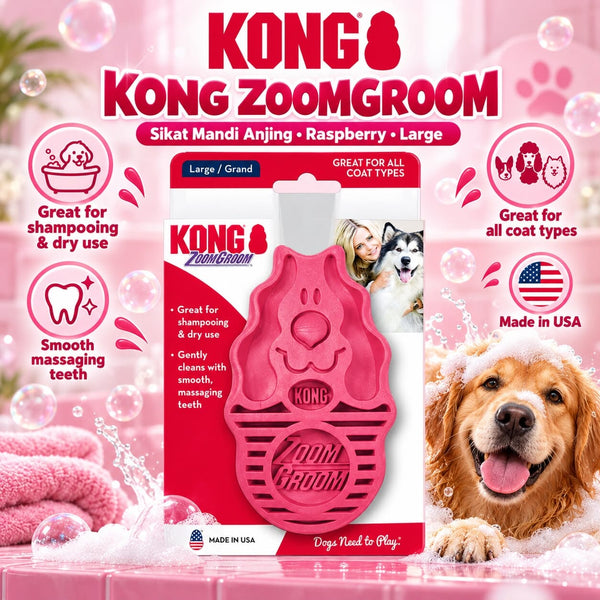 KONG ZG1 Sikat Mandi ZOOMGROOM Raspberry Large no type Tidak ada merek 
