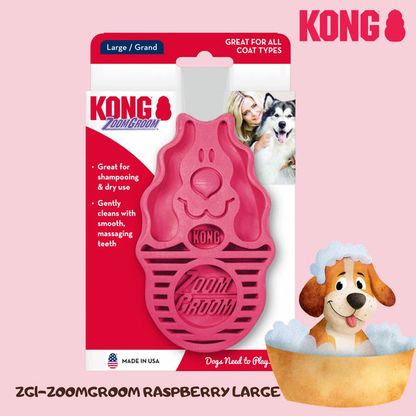 KONG ZG1 Sikat Mandi ZOOMGROOM Raspberry Large no type Tidak ada merek 