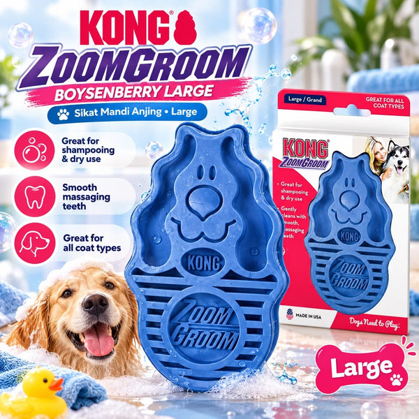 KONG ZG2 Sikat Mandi ZOOMGROOM Boysenberry Large no type Tidak ada merek 