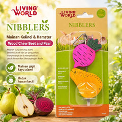 LIVINGWORLD Mainan Kelinci Hamster Nibblers Wood Chew Beet and Pear no type Tidak ada merek 