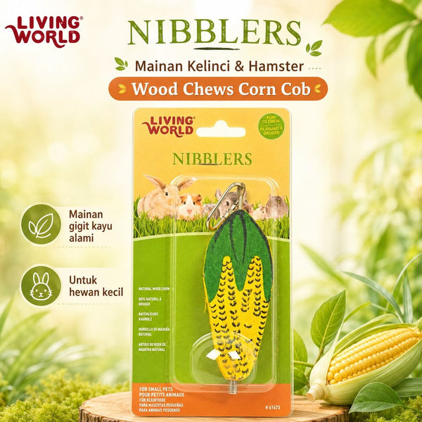 LIVINGWORLD Mainan Kelinci Hamster NIBBLERS Wood Chews Corn Cob no type Tidak ada merek 
