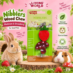 LIVINGWORLD Mainan Small Animal Nibblers Wood Chew Mushroom and Strawberry no type Tidak ada merek 