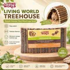LIVINGWORLD Rumah Hamster Treehouse Real Wood Logs Small no type Tidak ada merek 