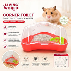 LIVINGWORLD Tempat Toilet Hamster Corner Toilet Red no type Tidak ada merek 