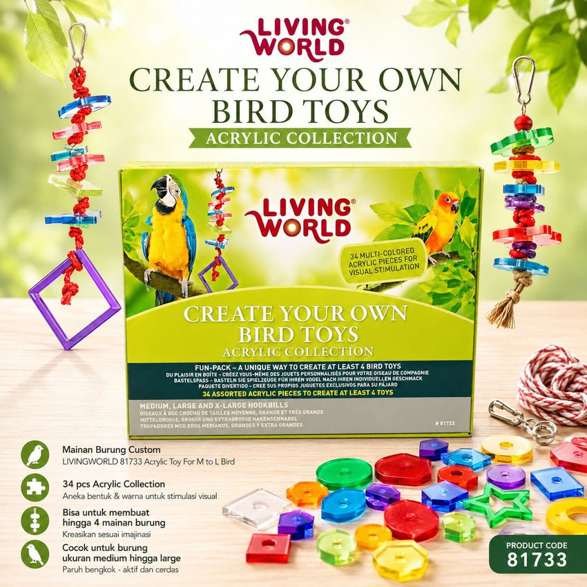 Mainan Burung Custom LIVINGWORLD 81733 Acrylic Toy For M To L Bird no type Tidak ada merek 