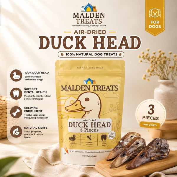 MALDENTREATS Snack Anjing Duck Head 3pcs no type Tidak ada merek 