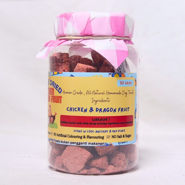 MALDENTREATS Snack Anjing Freeze Dried Chicken Dragon Fruit 50gr Dog Snack Tidak ada merek 