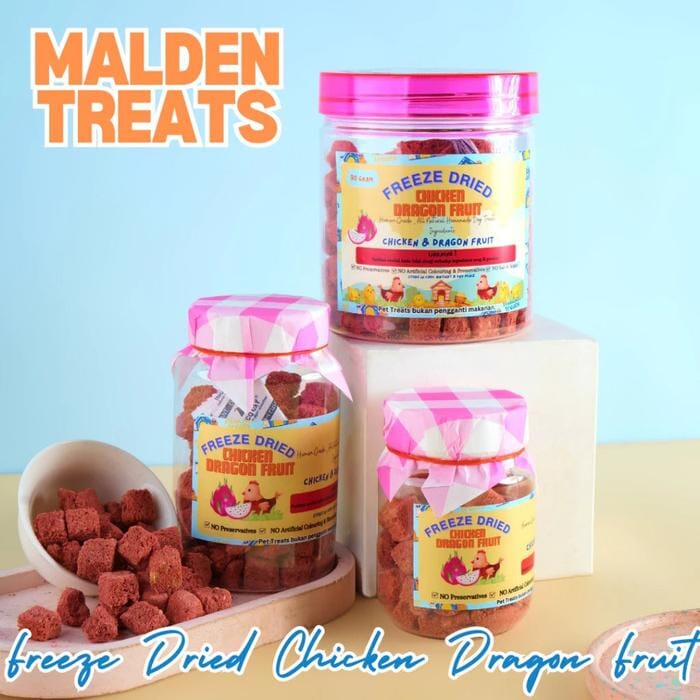 MALDENTREATS Snack Anjing Freeze Dried Chicken Dragon Fruit 50gr Dog Snack Tidak ada merek 
