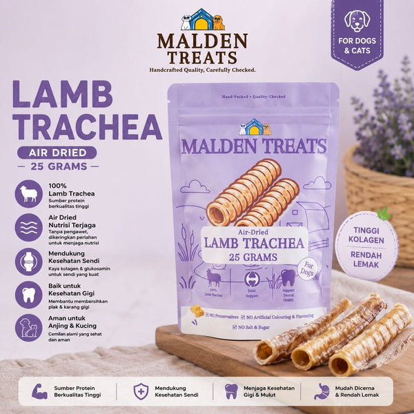 MALDENTREATS Snack Anjing Lamb Trachea 25gr Dog Snack Tidak ada merek 