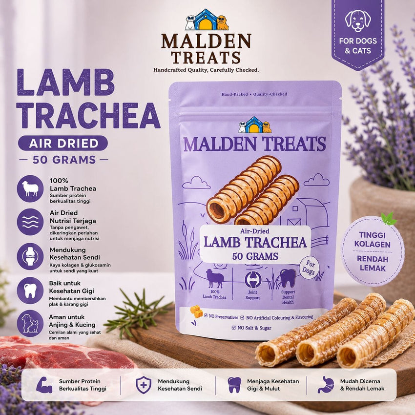 MALDENTREATS Snack Anjing Lamb Trachea 50gr Dog Snack NoBrand 