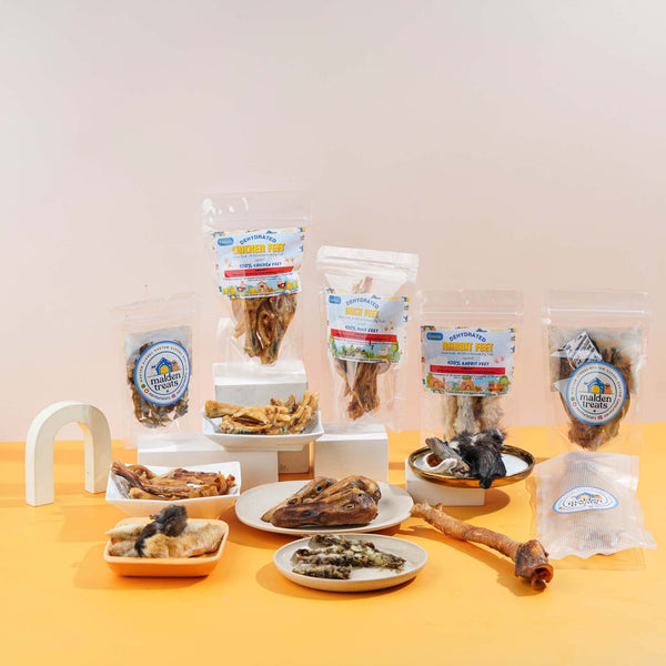 MALDENTREATS Snack Anjing Rabbit Feet 4pcs no type Tidak ada merek 