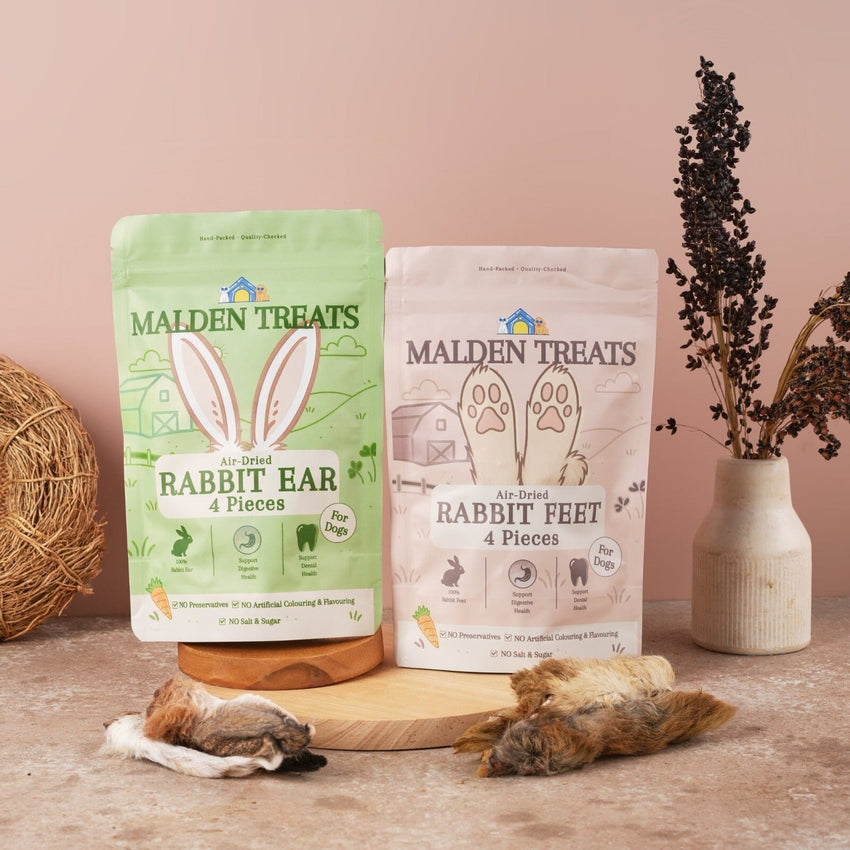 MALDENTREATS Snack Anjing Rabbit Feet 4pcs no type Tidak ada merek 