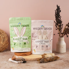 MALDENTREATS Snack Anjing Rabbit Feet 4pcs no type Tidak ada merek 