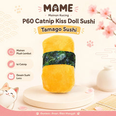 MAME Mainan Kucing P60 Catnip Kiss Doll Sushi Tamago Cat Toy Pet Republic Indonesia 