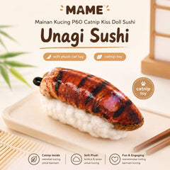 MAME Mainan Kucing P60 Catnip Kiss Doll Sushi Unagi Cat Toy Tidak ada merek 