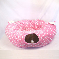 MAME Mainan Kucing Tunnel Pillow Full Pink Cat Toy Tidak ada merek 