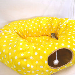 MAME Mainan Kucing Tunnel Pillow Full Yellow Cat Toy Tidak ada merek 