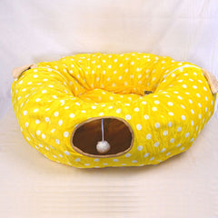 MAME Mainan Kucing Tunnel Pillow Full Yellow Cat Toy Tidak ada merek 