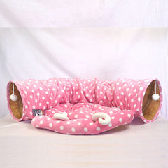 MAME Mainan Kucing Tunnel Pillow Half Pink Cat Toy Mame 