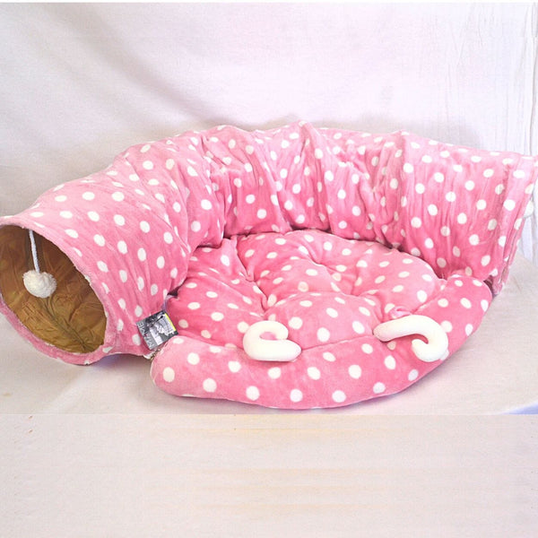 MAME Mainan Kucing Tunnel Pillow Half Pink Cat Toy Mame 