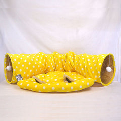MAME Mainan Kucing Tunnel Pillow Half Yellow Cat Toy Mame 