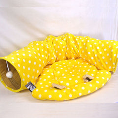 MAME Mainan Kucing Tunnel Pillow Half Yellow Cat Toy Mame 