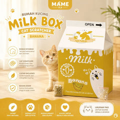 MAME Rumah Kucing Cat Sratcher Milk Box Yellow Cat Toy Pet Republic Indonesia 