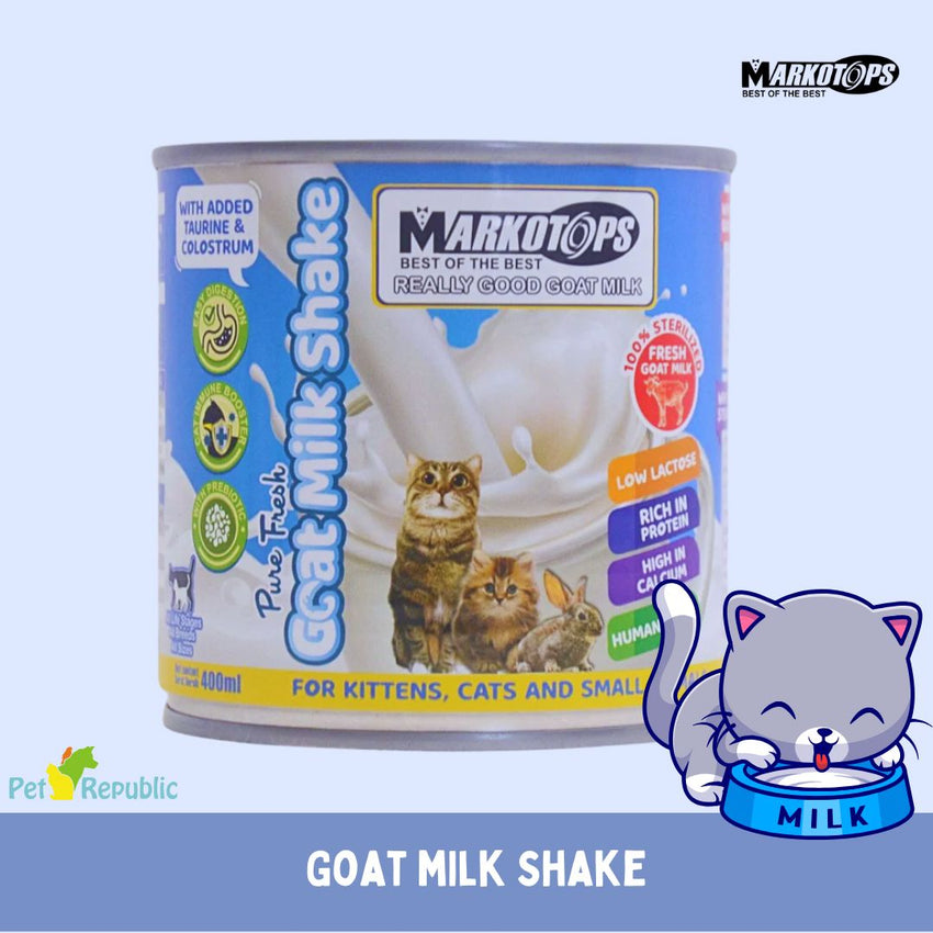 MARKOTOPS Goat Milk Shake 100% 400ml Hobi & Koleksi > Perawatan Hewan > Makanan & Vitamin Hewan markotops 