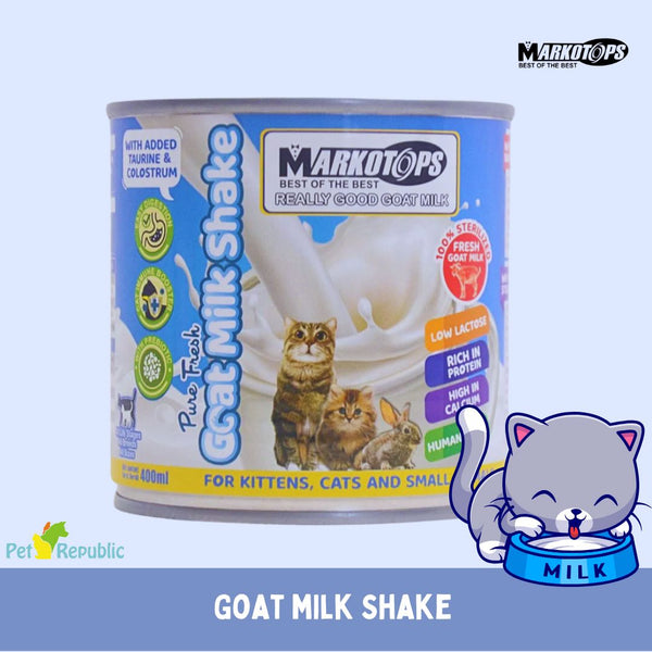 MARKOTOPS Goat Milk Shake 100% 400ml Hobi & Koleksi > Perawatan Hewan > Makanan & Vitamin Hewan markotops 