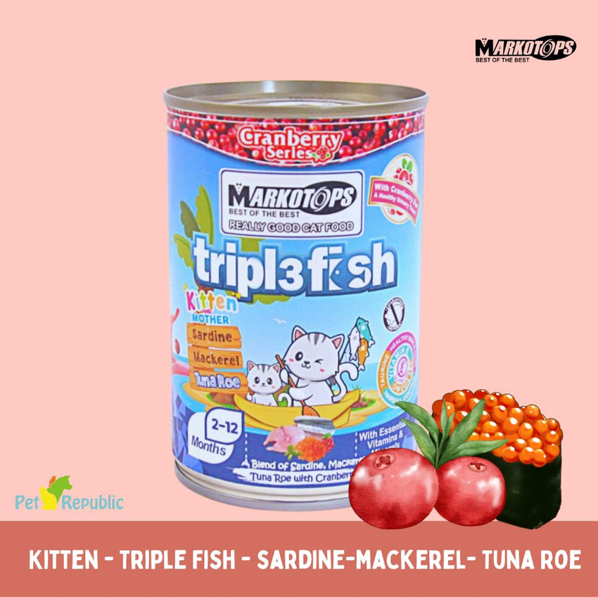 MARKOTOPS Kitten Triple Fish Tuna Roe with Cranberry 400gr no type Tidak ada merek 