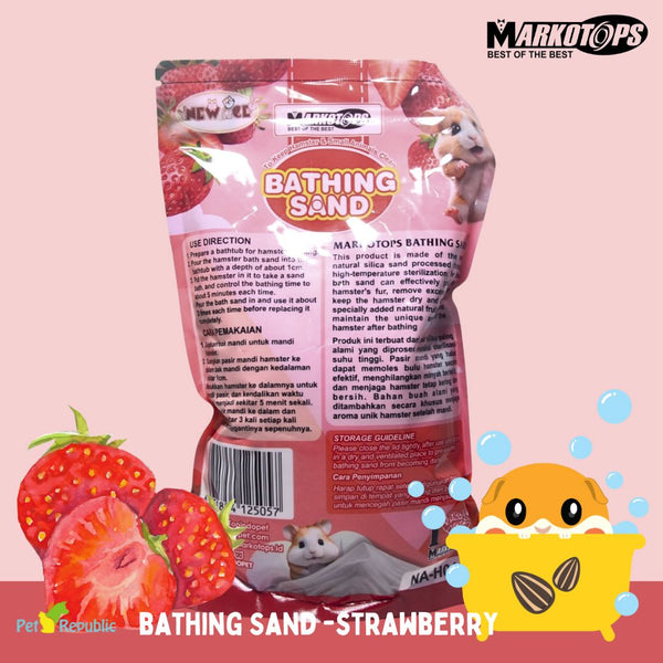 MARKOTOPS Pasir Hamster Bathing Sand STRAWBERRY 1KG no type Tidak ada merek 
