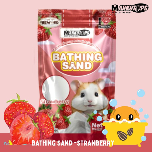 MARKOTOPS Pasir Hamster Bathing Sand STRAWBERRY 1KG no type Tidak ada merek 