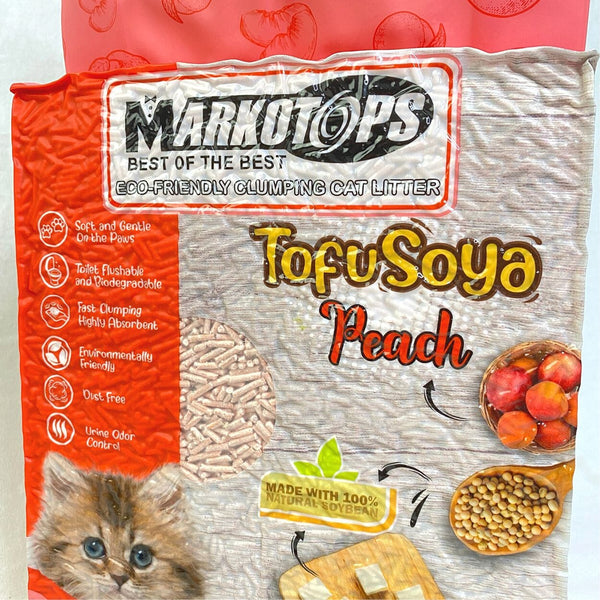 MARKOTOPS Pasir Kucing Tofu Soya Cat Litter Peach 7L no type Tidak ada merek 