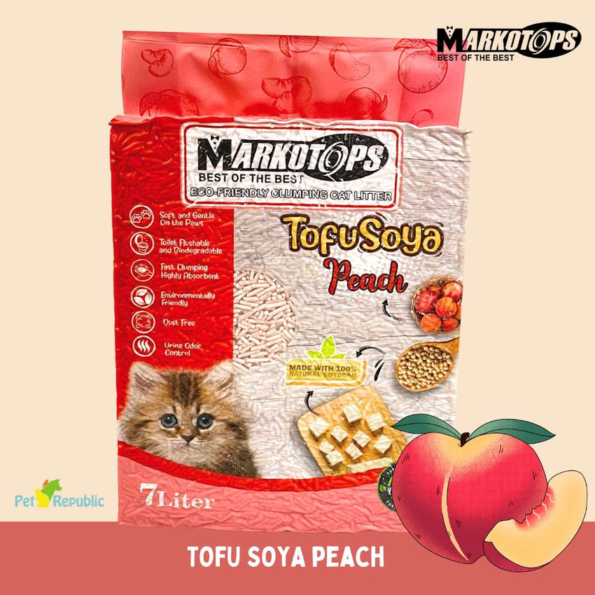 MARKOTOPS Pasir Kucing Tofu Soya Cat Litter Peach 7L no type Tidak ada merek 