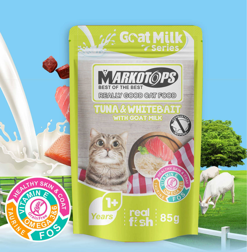 MARKOTOPS Year 1 Plus Tuna Whitebait Goat Milk 85g no type Markotop 
