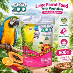 MEGAZOO Makanan Burung Large Parrot Food With Vegetables 600g no type Tidak ada merek 
