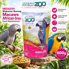 MEGAZOO Makanan Burung Macaws African Grey Food Maintenance 600g no type Tidak ada merek 