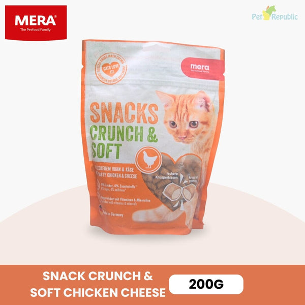 MERA Snack Kucing Crunch Soft Chicken Cheese 200gr Cat Snack Mera 