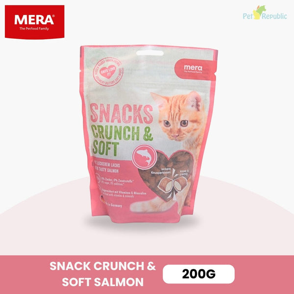 MERA Snack Kucing Crunch Soft Salmon 200gr Cat Snack Pet Republic Indonesia 
