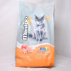 MININO Plus Makanan Kucing Chicken Fish and Rice 1.5kg no type Tidak ada merek 