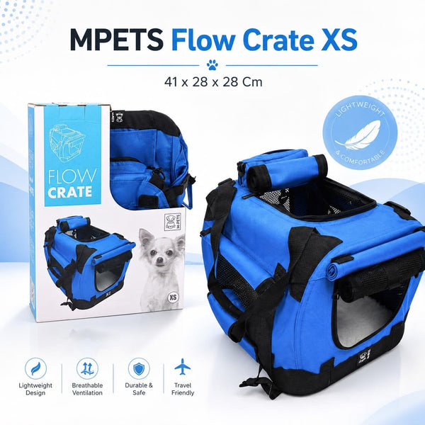 MPETS Kandang Travelling Anjing Kucing Flow Crate XS 41x28x28 Cm Pet Cage Tidak ada merek 