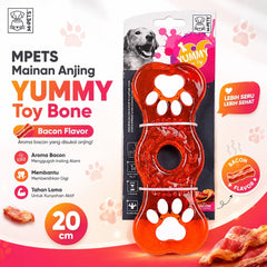 MPETS Mainan Anjing YUMMY Toy Bone With bacon Flavor 20cm no type Tidak ada merek 