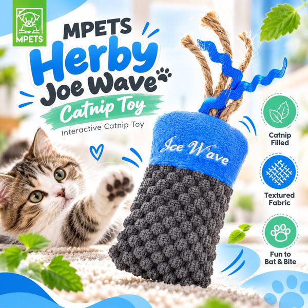 MPETS Mainan Kucing Herby Joe Wave Catnip Toy Grey Cat Toy NoBrand 
