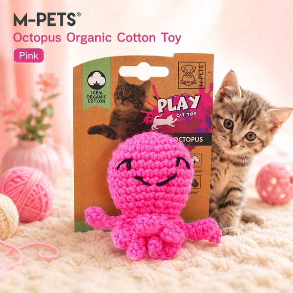 MPETS Mainan Kucing Octopus Organic Cotton Toys Pink Cat Toy Pet Republic Indonesia 