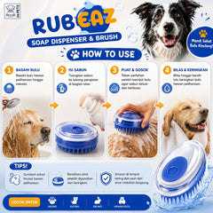 MPETS RUBEAZ Soap Dispenser and Brush Blue Grooming Tools Pet Republic Indonesia 