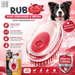 MPETS RUBEAZ Soap Dispenser and Brush Red Grooming Tools Pet Republic Indonesia 