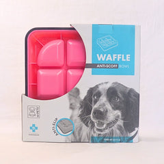 MPETS Tempat makan anjing Waffle Slow Feed Bowl Pink Pet Bowl M-PETS 