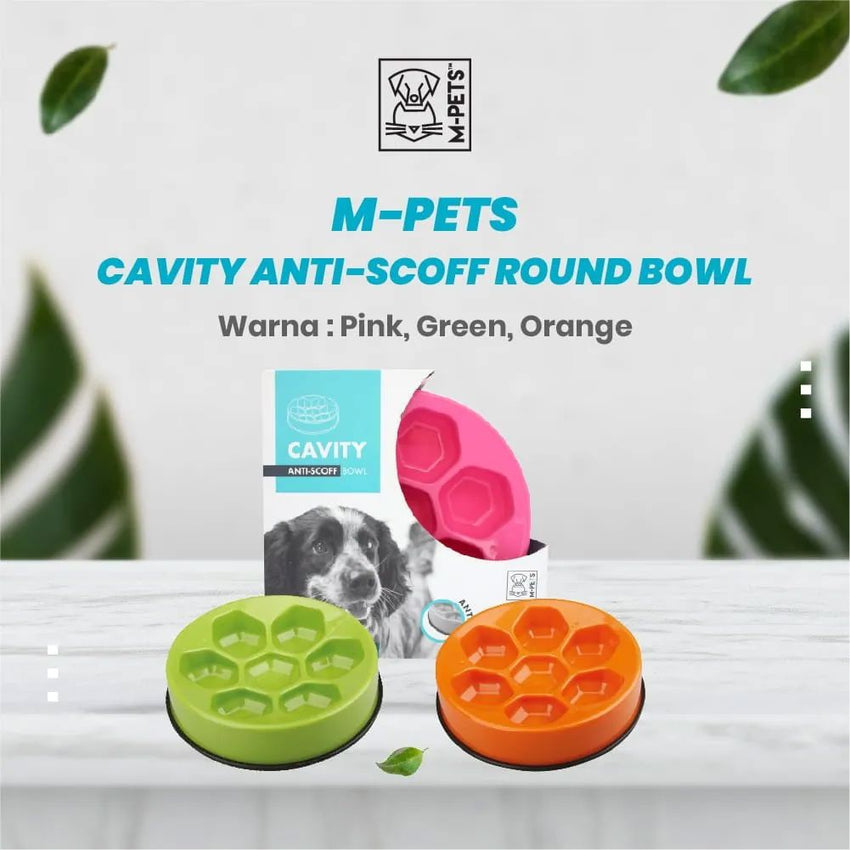 MPETS Tempat Makan Cavity Slow Feed Round Bowl PINK no type Tidak ada merek 