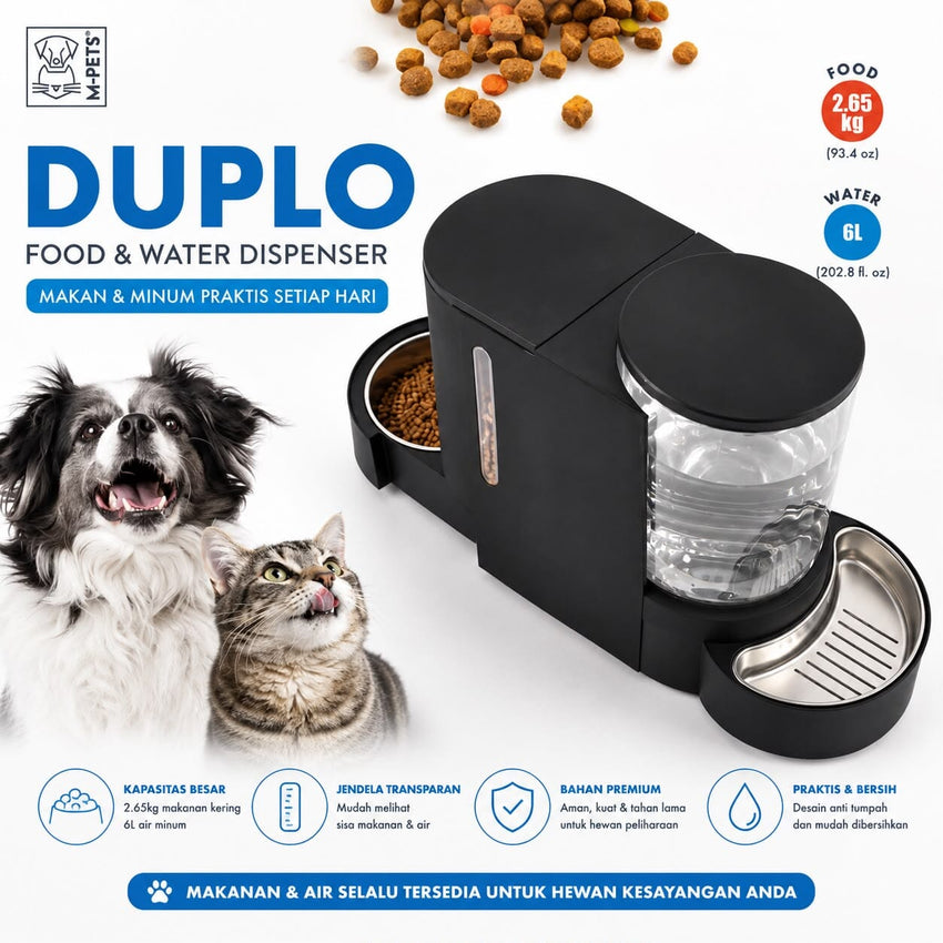 MPETS Tempat Makan dan Minum Duplo Food and Water Dispenser 6L 2.65kg no type Tidak ada merek 